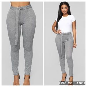 Belted Stretch Trousers